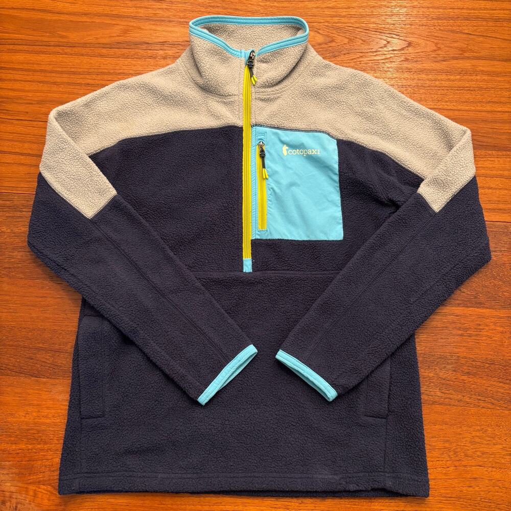 Cotopaxi Women's 1/4 zip pull over blue gray fleece jacket size small